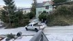 Truck Slides Down Icy Hill