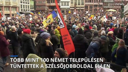 Több mint 100 német településen tüntettek a szélsőjobboldal ellen