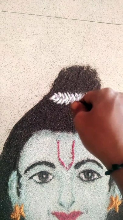 Rangoli design for Ram Mandir