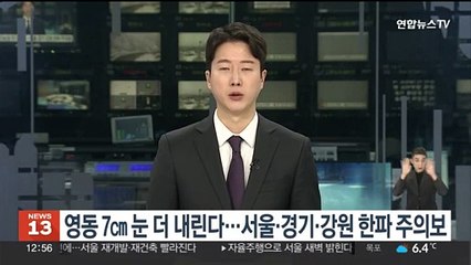 영동 7㎝ 눈 더 내린다…서울·경기·강원 한파 주의보