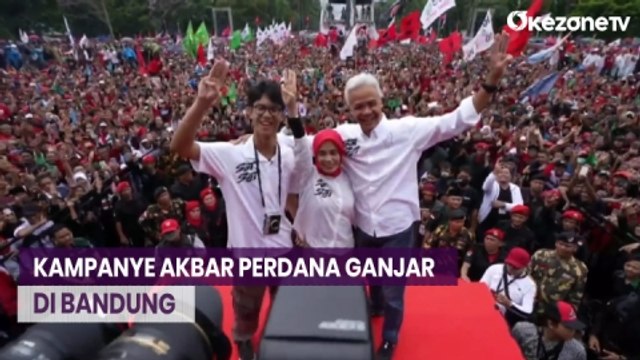 Didampingi Megawati, Ganjar Pranowo Kampanye Akbar Perdana di Bandung
