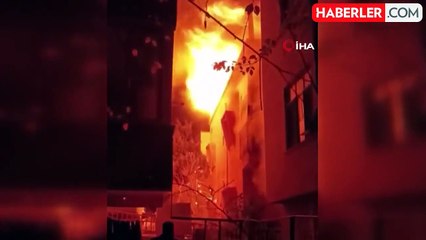 Apartmanın çatısı alev alev böyle yandı