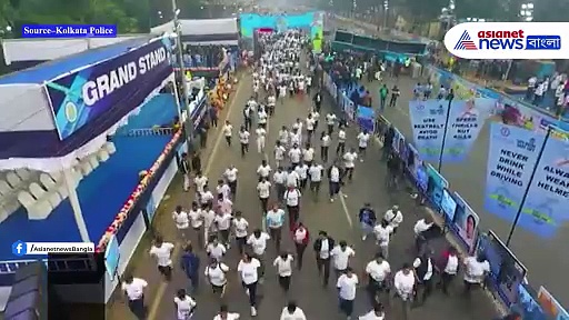 Kolkata Police: তীব্র হাওয়ায় আচমকা ঘটে গেল অঘটন! ভাঙল কলকাতা পুলিশের হাফ ম্যারাথনের তোরণ