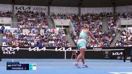 Kostyuk s'offre un premier quart en Grand Chelem : les temps forts de sa victoire face à Timofeeva