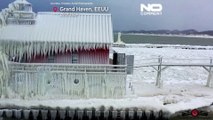 NO COMMENT | Imagens de drone mostram cidade americana coberta de gelo