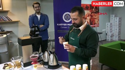 Erzurum Atatürk Üniversitesi'nde öğrencilere kahve demleme eğitimi verildi