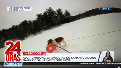 Aso, tumulong sa pagligtas ng kanyang among nahulog sa nagyeyelong lawa | 24 Oras Weekend