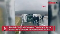 Diyarbakır'da feci kaza! Futbolcuları taşıyan midibüs devrildi: 10 yaralı