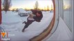 Grandpa Slips on Slippery Snow Caught on Vivint Doorbell | Doorbell Camera Video