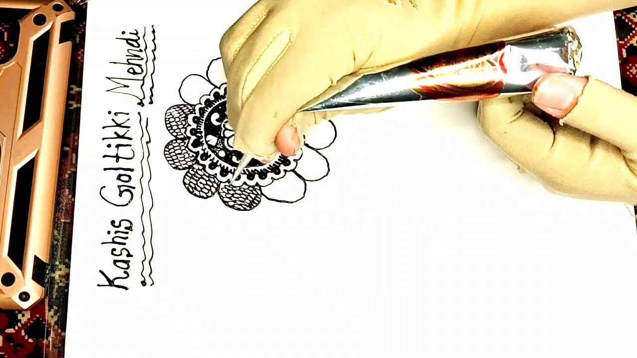 kashis mehndi class 8 for beginners | how to draw gol tikki henna design