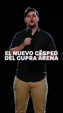 Así luce el nuevo césped negro del Cupra Arena