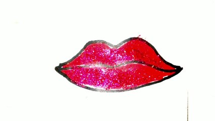 Glitter Lips Painting and Colouring