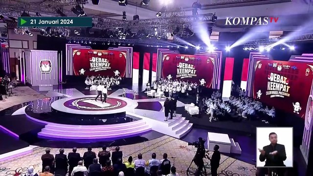 Momen Ketiga Capres dan Cawapres Tiba di Panggung Debat Keempat Pilpres 2024