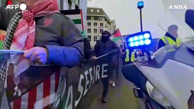 Manifestazione pro Palestina per le strade di Bruxelles