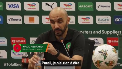 Regragui : “Il n'y a pas de souci entre Mbemba et moi ou l'équipe"