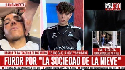 Juan Caruso, actor de "La sociedad de la nieve": "Fue un desafío como actor"