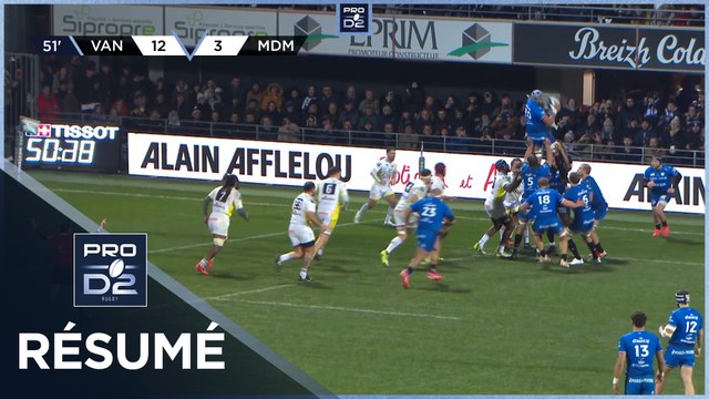 PRO D2 Saison 2023-2024 J17 - Résumé RC Vannes - Stade Montois Rugby