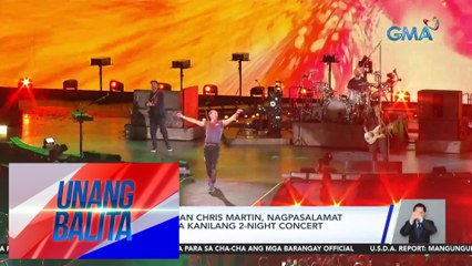 Coldplay frontman Chris Martin, nagpasalamat sa mga dumalo sa kanilang 2-night concert sa PHL Arena | UB