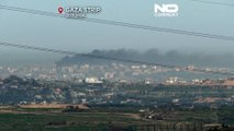 شاهد: أعمدة دخان أسود كثيف تتصاعد في سماء غزة