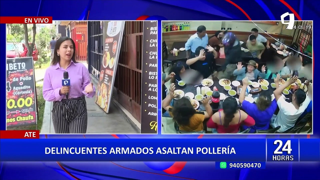 Delincuentes armados asaltan pollería repleta de comensales en Ate