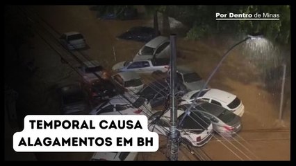 Temporal causa alagamentos e interdita vias em BH