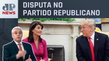 Nikki Haley e Donald Trump medem forças em prévia; Marcelo Favalli analisa