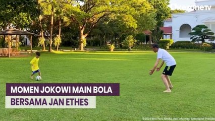 Habiskan Akhir Pekan, Jokowi Main Bola Bersama Jan Ethes di Halaman Istana