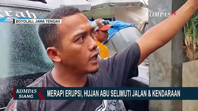 Merapi Erupsi, Hujan Abu Selimuti Jalan dan Kendaraan di Boyolali