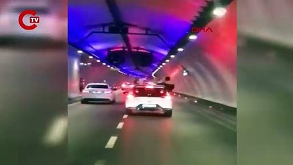 AVRASYA TÜNELİ'NDE TEHLİKELİ YOLCULUK KAMERADA