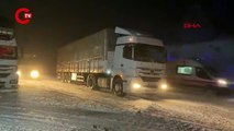 Tokat- Sivas karayolunda ulaşıma 'kar' engeli
