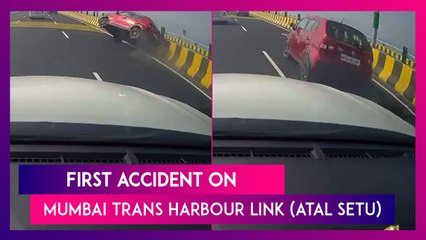 Mumbai Trans Harbour Link (MTHL): First Accident On Atal Setu, Car Collides With Divider And Topples