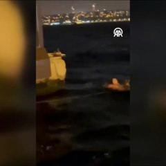 Vapurdan denize düşen yolcu böyle kurtarıldı