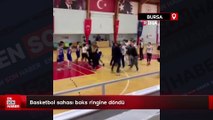 Bursa'da basketbol sahası boks ringine döndü