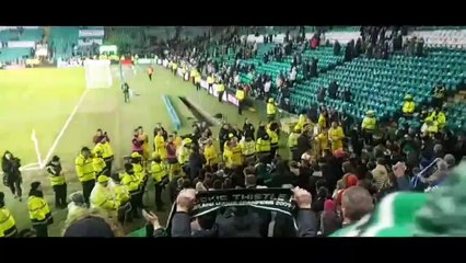 Buckie Thistle Players Celebrate with Fans After Scottish Cup Match at Celtic Park ⚽
