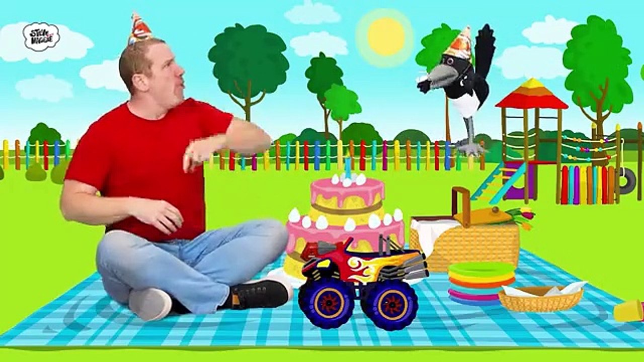 Monster_Truck_Toys_for_Kids_from_Steve_and_Maggie___Magic_Birthday_Present___MORE___Wow_English_TV(360p)