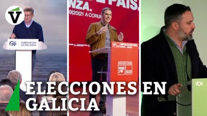 Feijóo, Sánchez y Abascal arropan a sus candidatos en Galicia en la precampaña electoral