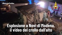 Esplosione a Novi di Modena, il video del crollo dall'alto