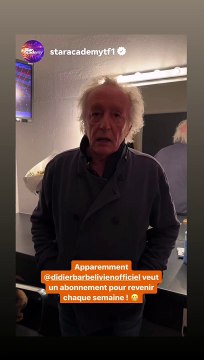 Didier Barbelivien livre ses impressions après son duo avec Pierre dans la Star Academy . TF1