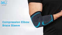 360Relief Elbow Compression Sleeve for Pain Management | Golfer’s Elbow | Tennis Elbow | Stability