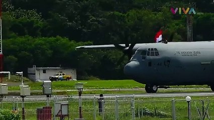 Momen Kedatangan C-130J di Lanud Halim Perdanakusuma