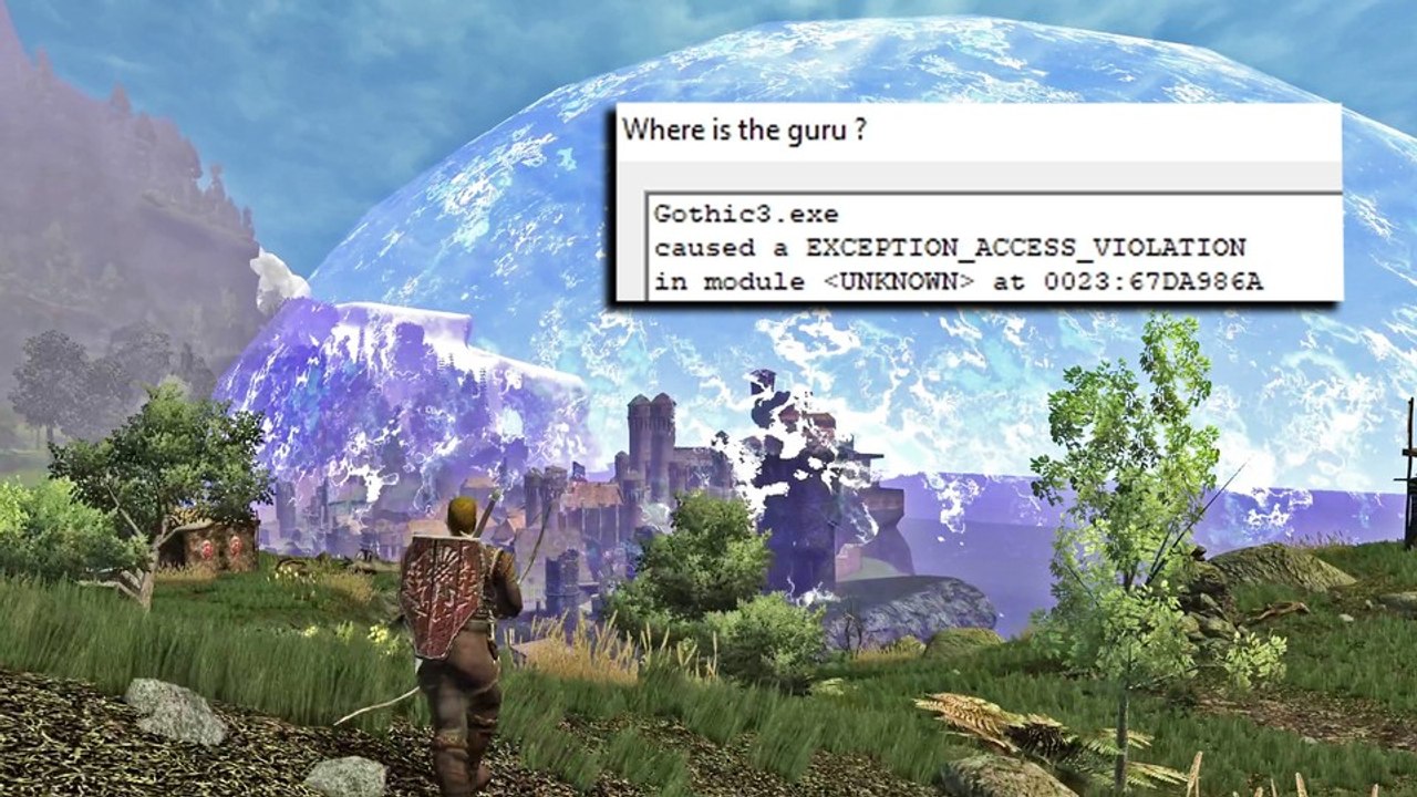 Die perfekte metapher für gothic 3: erst schön jagen und am ende ein crash