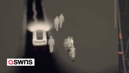 Eerie moment Tesla detects mysterious figures swarming graveyard