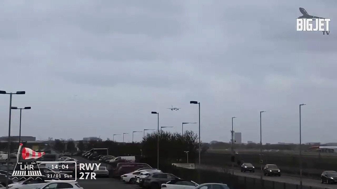 British Airways jet's rocky landing at London Heathrow during Storm Isha