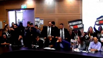 Families of Israeli hostages still held in Gaza disrupt Knesset committee