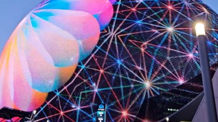 Man circled by sheer awe after checking out the grandiose Las Vegas Sphere