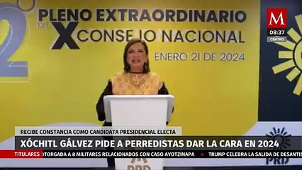 Xóchitl Gálvez pide a militantes del PRD dar la cara en la lucha electoral de 2024