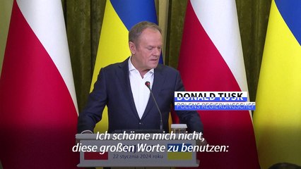 Скачать видео: Polens Regierungschef Tusk: Ukraine-Krieg ist ein Kampf 