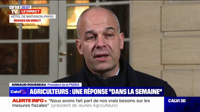 Arnaud Rousseau (président de la FNSEA): Aussi longtemps qu'il n'y aura pas de décisions concrètes, il n'y aura pas de levées des actions menées sur le terrain