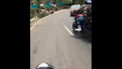 Un motard vraiment très chanceux