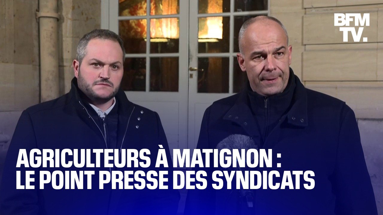 Agriculteurs à Matignon: le point presse de la FNSEA et des Jeunes agriculteurs en intégralité